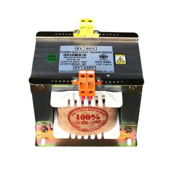 Biến áp Cách ly 1 pha 220V ra 80V - 1.5KVA Tủ điện