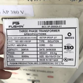 Biến áp 3Pha cách ly - 240KVA 380V-400V-415V/460V Giá rẻ