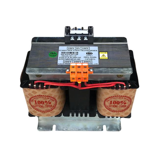 Biến áp cách ly 3Pha 200V ra 1Pha 100V - 3.5KVA Fushin