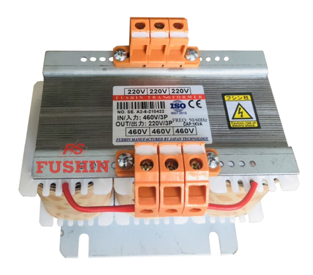 Biến áp 3 Pha 460V ra 220V/3Pha - 1KVA Fushin