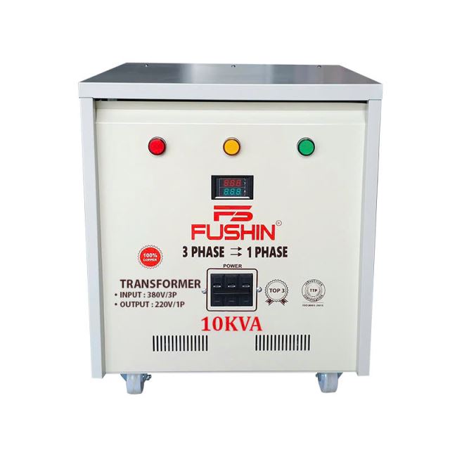 Biến áp 3Pha 380V ra 1Pha 220V - 10KVA Dây đồng