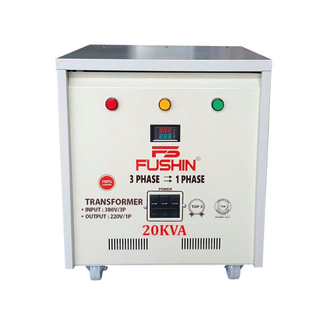 Biến áp 3Pha 380V ra 1Pha 220V - 20KVA Dây đồng