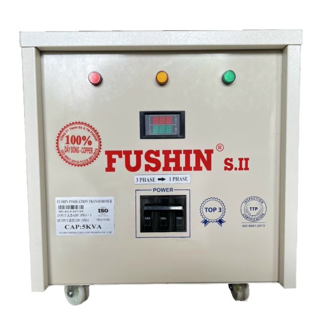 Biến áp 3Pha 380V ra 1Pha 220V - 5KVA Dây đồng