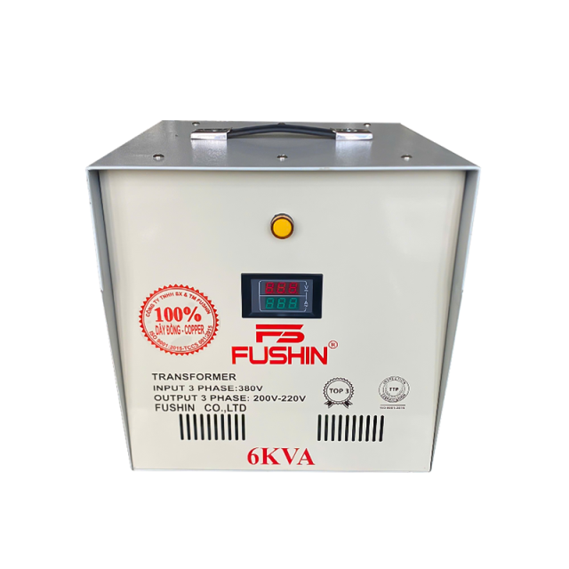 Biến áp 3Pha - 6KVA 380V/220V/200V Dây Đồng