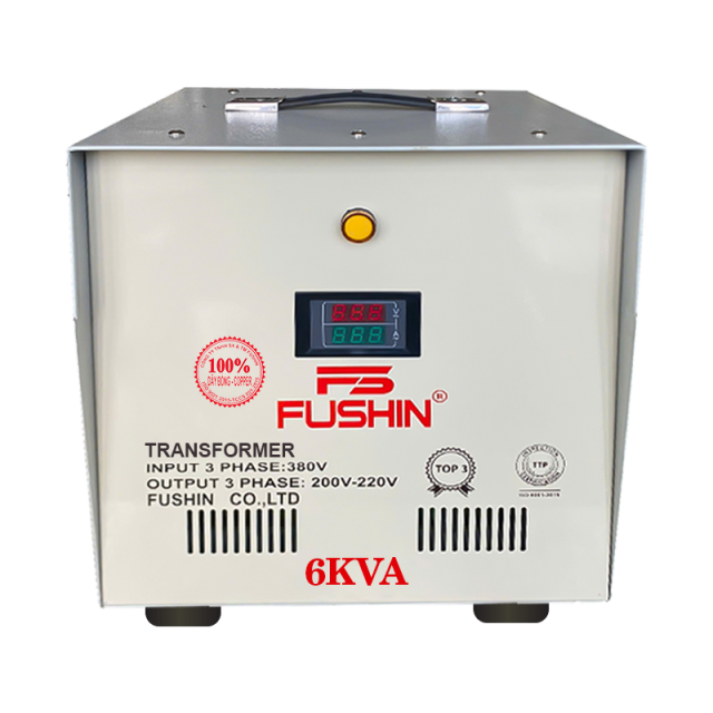 Biến áp 3Pha - 6KVA 380V/220V - Dây Đồng