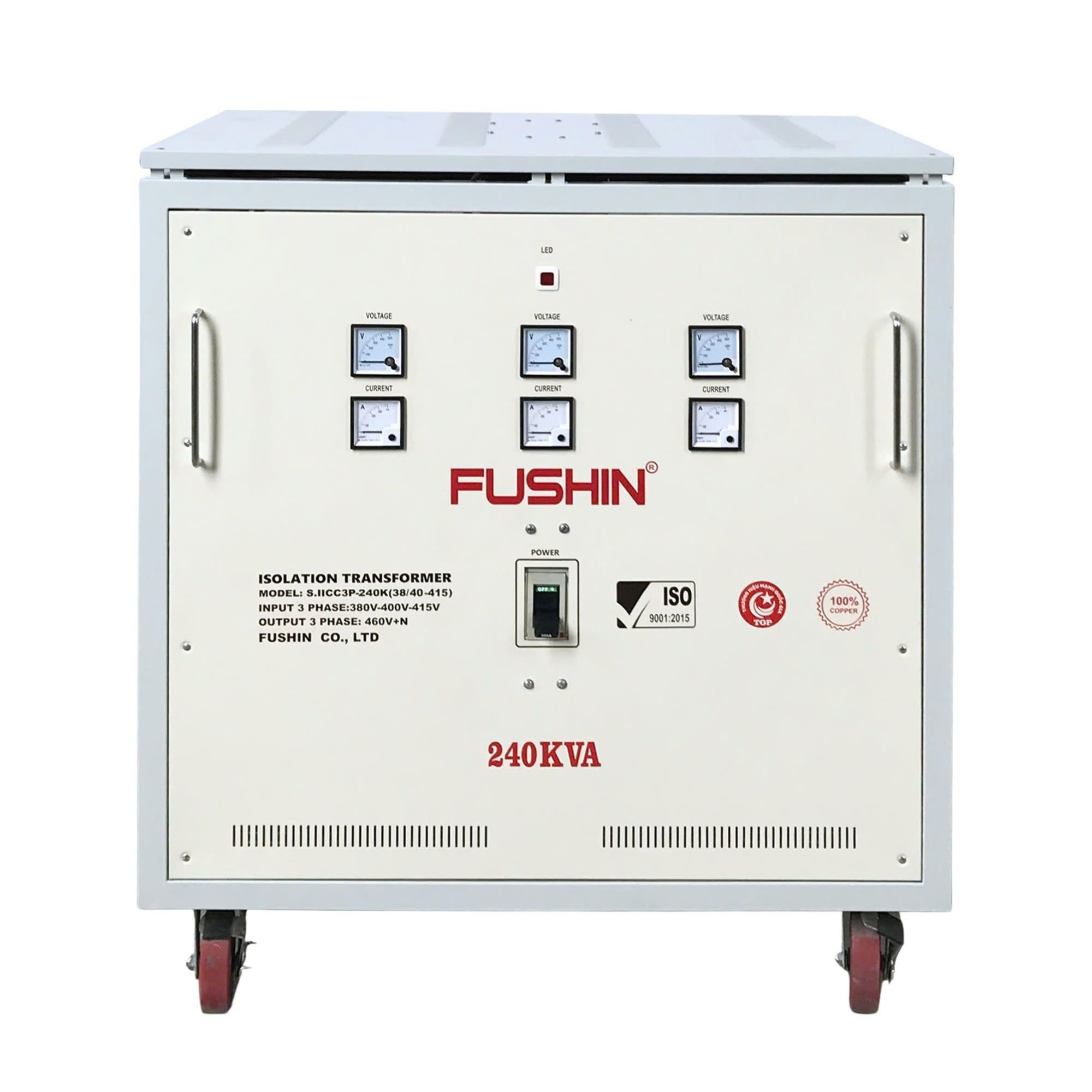 Biến áp 3Pha cách ly - 240KVA 380V-400V-415V/460V Dây đồng