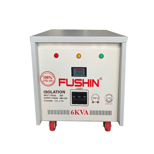 Biến áp 3Pha cách ly - 6KVA 380V/220V/200V Dây đồng