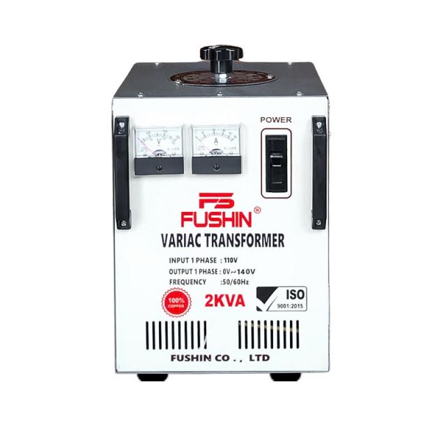 Biến áp Vô cấp 1 Pha 110V ra 0V ~ 140V - 2KVA Fushin