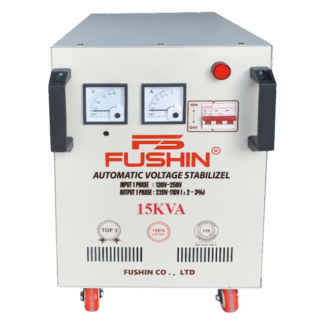 Ổn áp 1 Pha - 15KVA dải 130V đến 250V Fushin