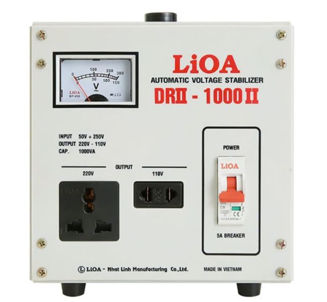 Ổn áp 1Pha Lioa - DRII 1000VA dải 50V ~ 250V