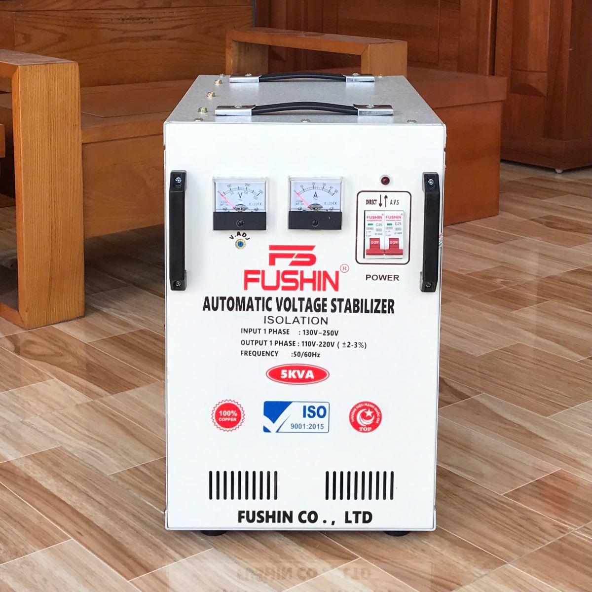 Ổn áp 1 pha Cách ly - 5KVA dải 130V đến 250V