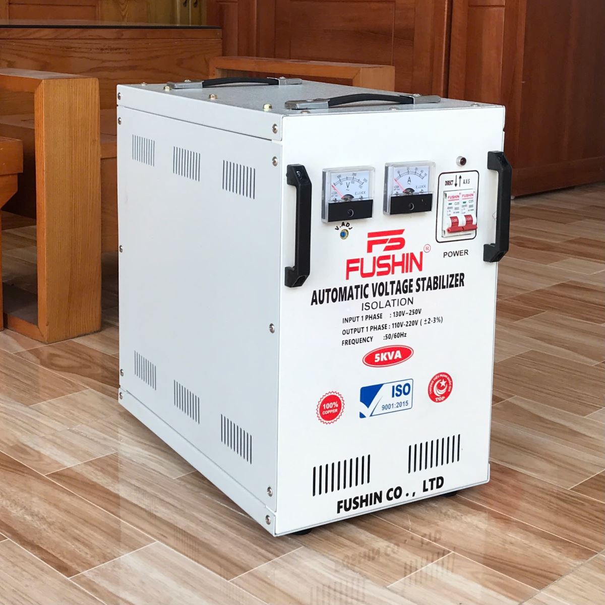 Ổn áp 1 pha Cách ly - 5KVA dải 130V đến 250V